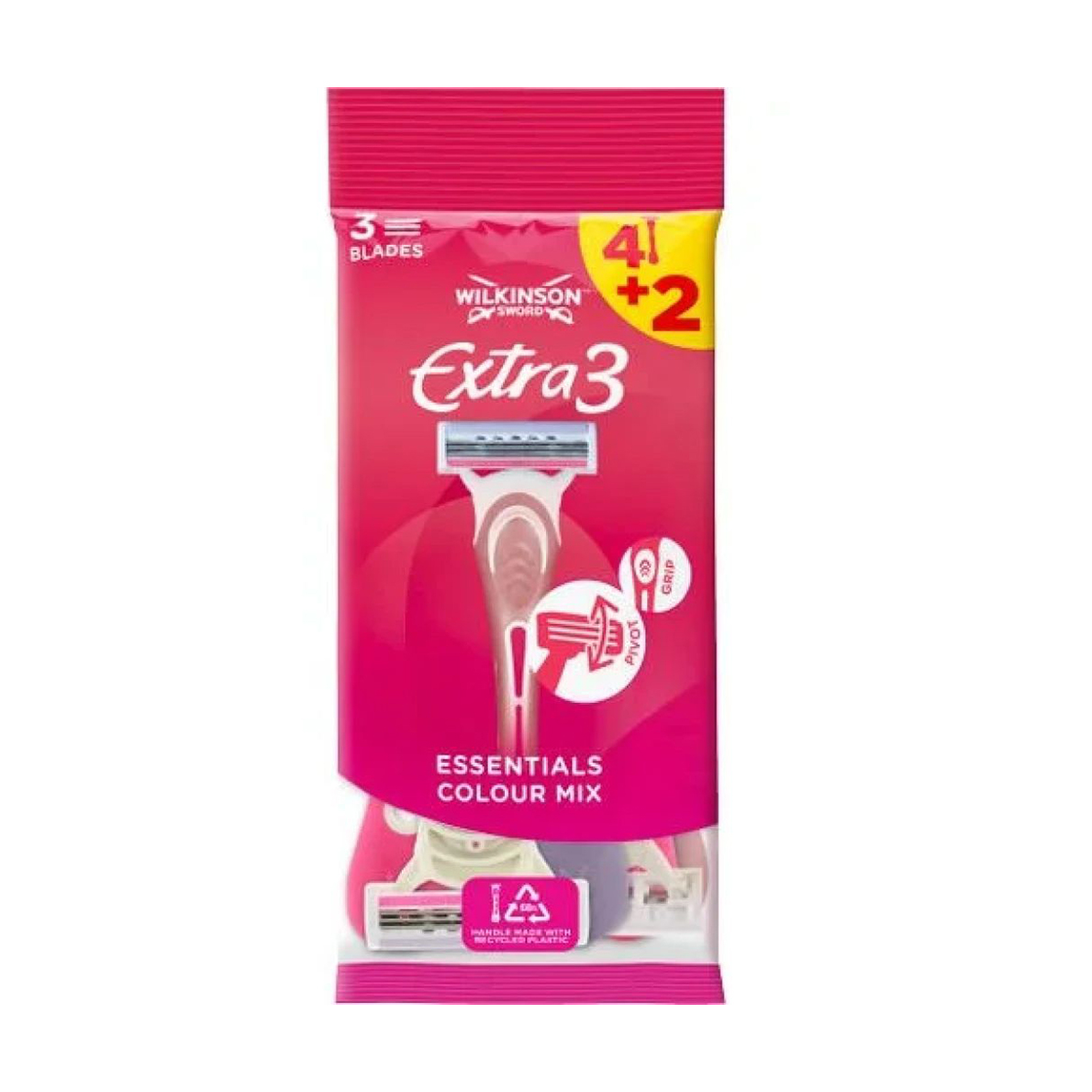Станок для гоління Wilkinson Sword Extra3 Essentials жіночий, 4+2 шт